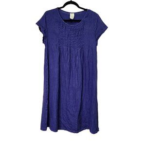 Match Point Womens Purple Linen A-Line Dress S Minimalist Lagenlook‎